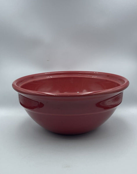 Emile Henry Hand-Crafted in France Red Ceramic 9 x 4.5In Mixing Bowl Small Size