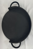 William Sonora Black Uni-Griddle Block Enamel 12 Inch Cast Iron Pan With Handles