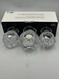 KOSTA BODA Crystal Snowball Votive Candle Holders Sweden Set Of 3 With Candles